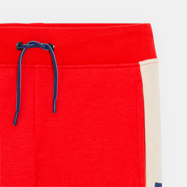 بنطال رياضي للركض، بلونين من الصوف، باللون الأحمر للأولاد